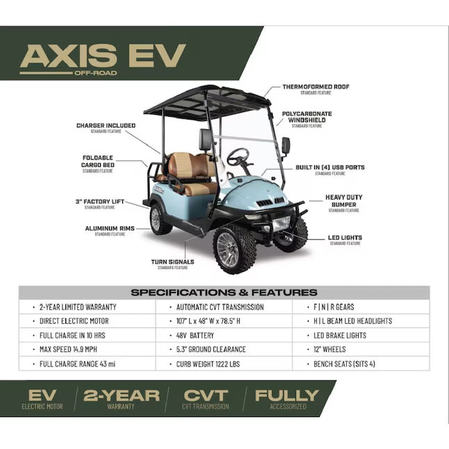 Axis EV Offroad Utility Golf Carts - by Hi-Sun